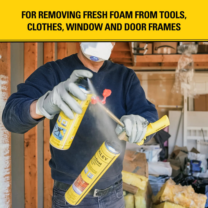 Stanley T244 Polyurethane Foam Cleaner & FoamGun Cleaner, 12.3oz