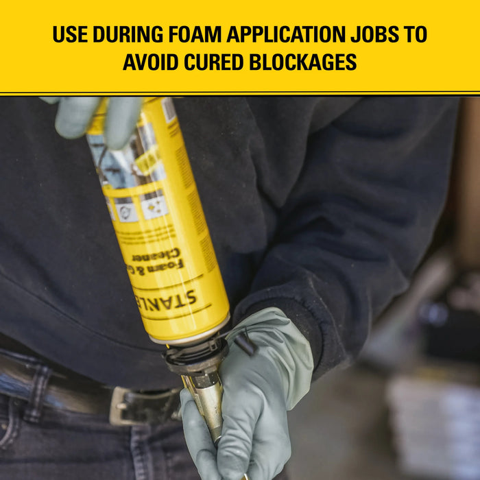 Stanley T244 Polyurethane Foam Cleaner & FoamGun Cleaner, 12.3oz
