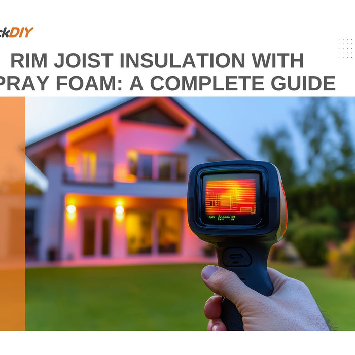 Thermal imaging showcasing heat loss through uninsulated rim joists, highlighting the importance of spray foam insulation.