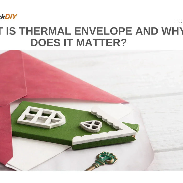 Model house representation highlighting the concept and importance of a thermal envelope for energy efficiency.