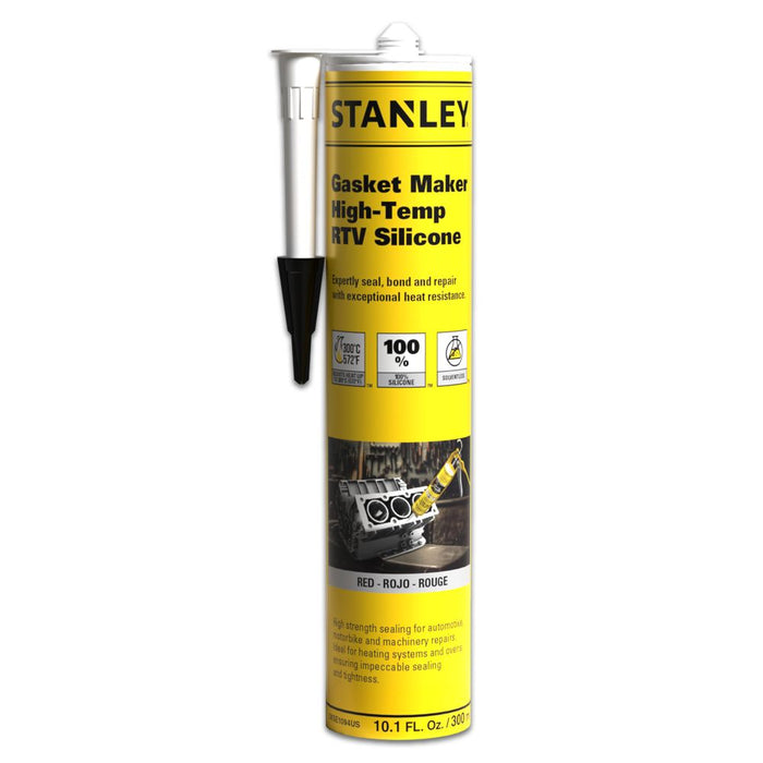 Stanley High Temp Gasket Maker - RTV Silicone Sealant - Red