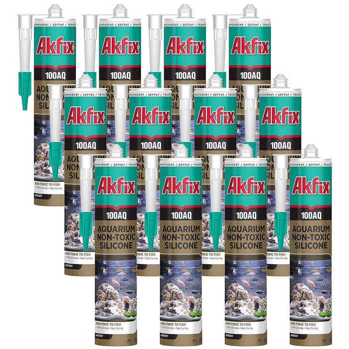 Akfix 100AQ Aquarium Silicone Sealant - 12 Pack