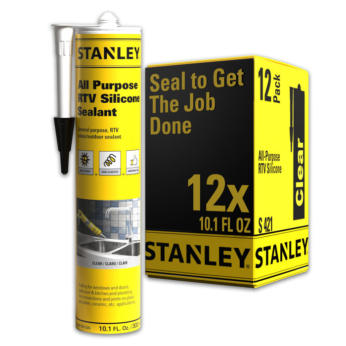 Stanley All Purpose RTV Silicone Sealant (Acetoxy cure) - 10.1 fl oz