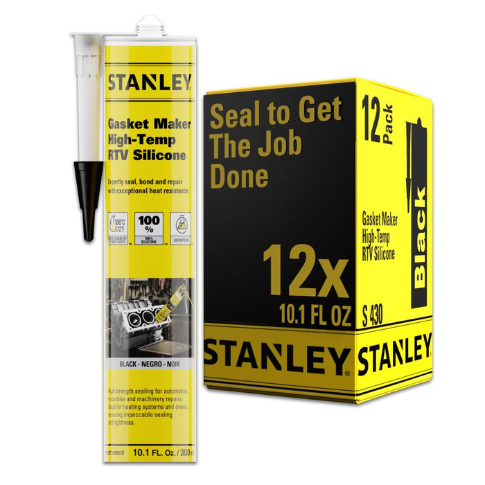 Stanley High Temp Gasket Maker - RTV Silicone Sealant - Black