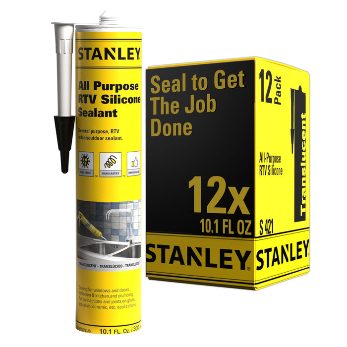 Stanley All Purpose RTV Silicone Sealant (Acetoxy cure) - 10.1 fl oz