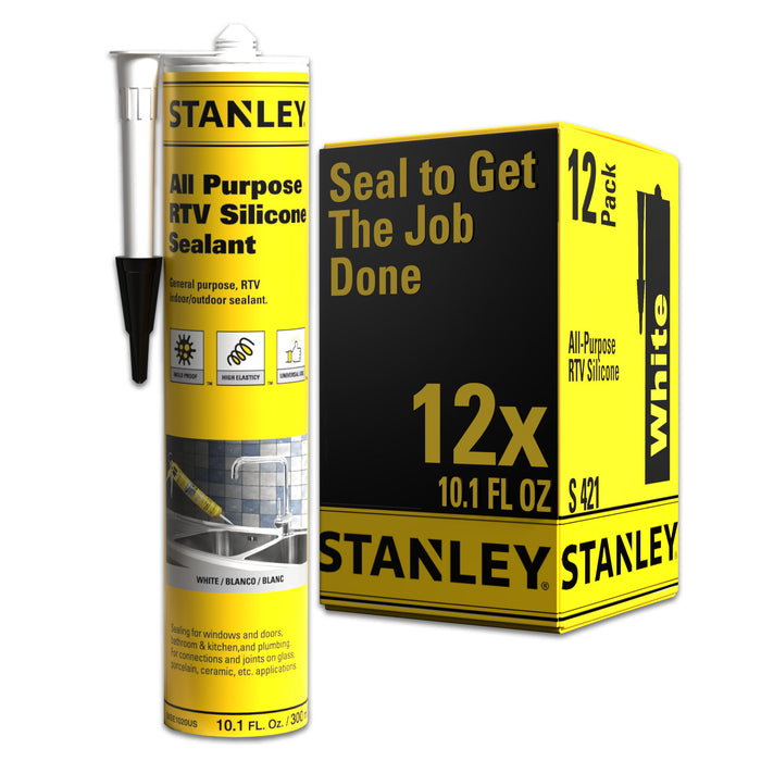 Stanley All Purpose RTV Silicone Sealant (Acetoxy cure) - 10.1 fl oz