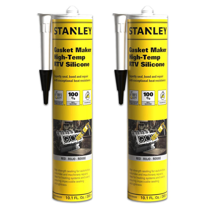 Stanley High Temp Gasket Maker - RTV Silicone Sealant - Red