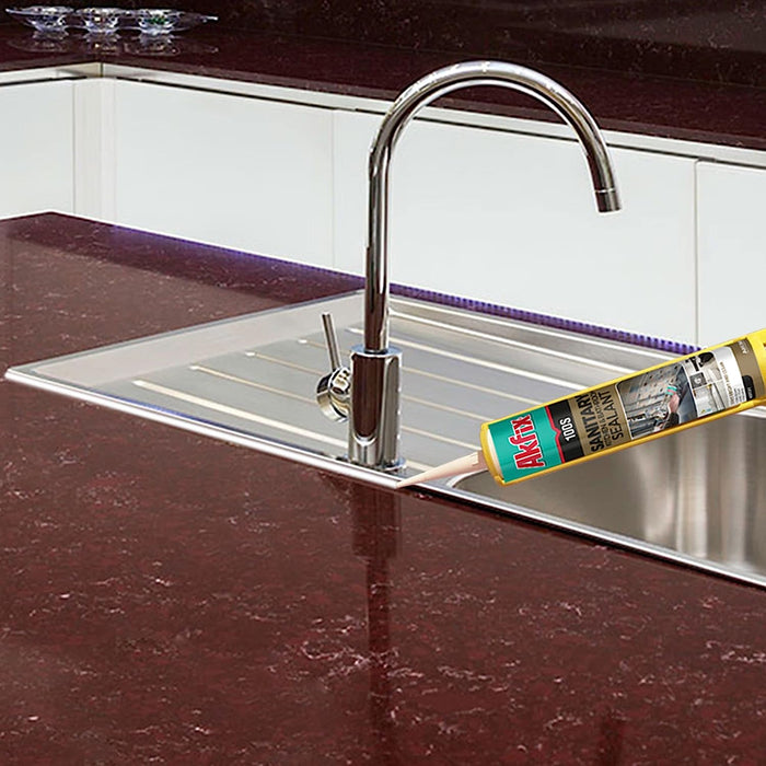 Akfix 100S Sanitary Kitchen & Bathroom Silicone Sealant 10.1 fl oz
