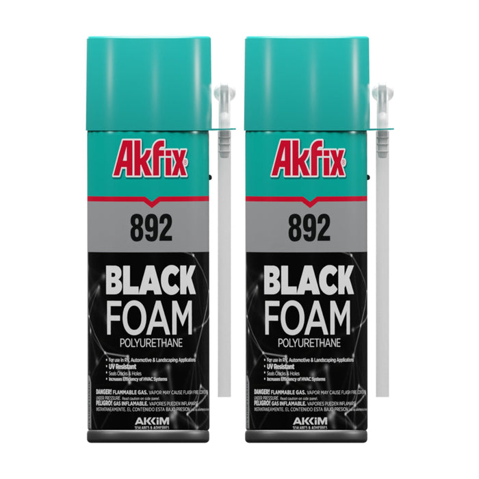 Akfix 892 Black Foam Sealant & Adhesive (Straw) - 2 Pack