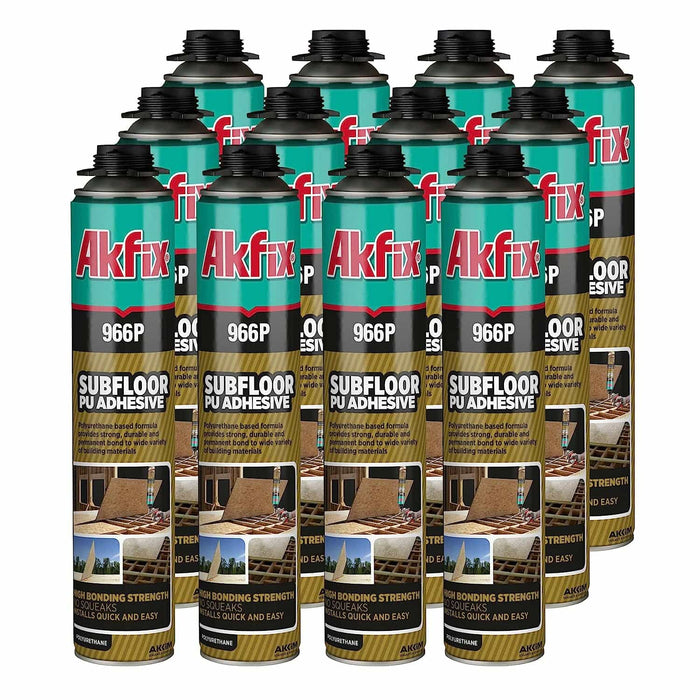 Akfix 966P Subfloor Polyurethane Adhesive Gun Foam - 12 Pack