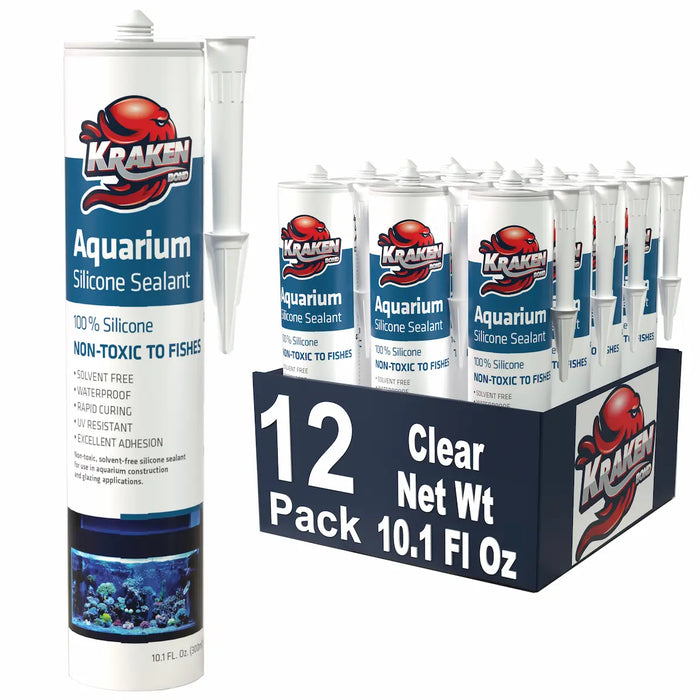 Kraken Bond Aquarium 100% Silicone Sealant Clear - 12 Pack