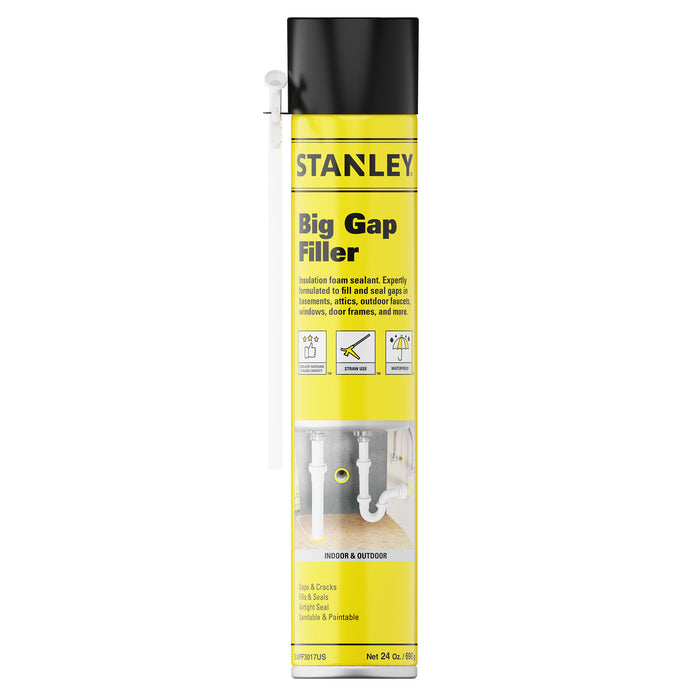 Stanley Big Gap Filler Polyurethane Straw Foam Sealant, 24oz