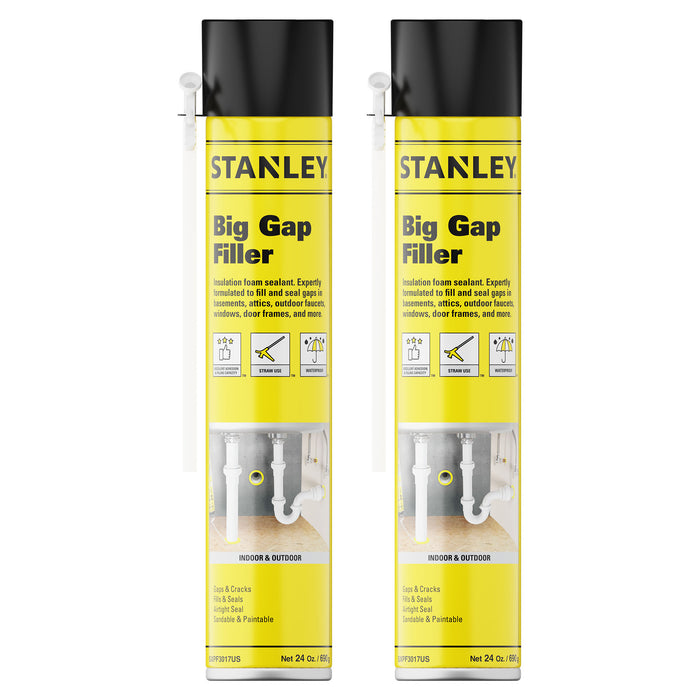 Stanley Big Gap Filler Polyurethane Straw Foam Sealant, 24oz