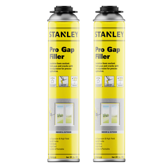 Stanley Pro Gap Filler - Window & Door Gap Filler - Gun Foam, 24oz