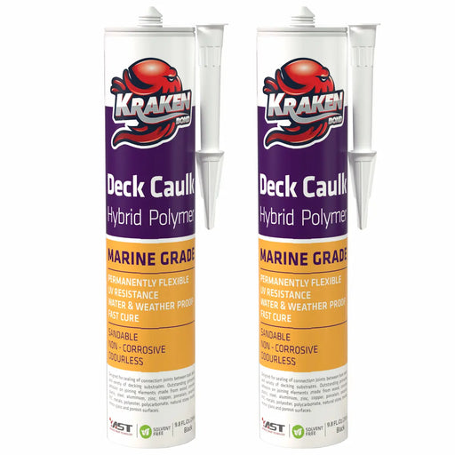 Kraken Bond Deck Caulk Black Marine Sealant - 2 Tube