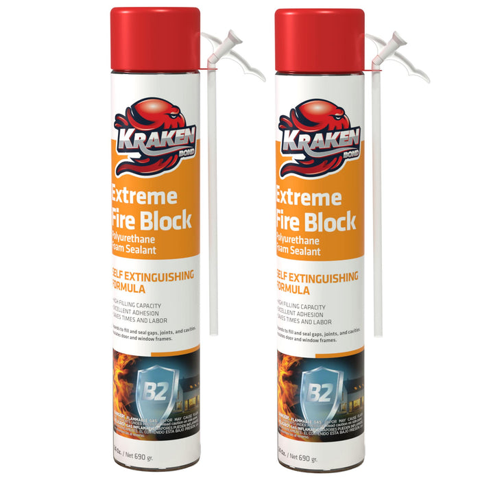 Kraken Bond Extreme Fire Block Polyurethane Straw Foam Sealant