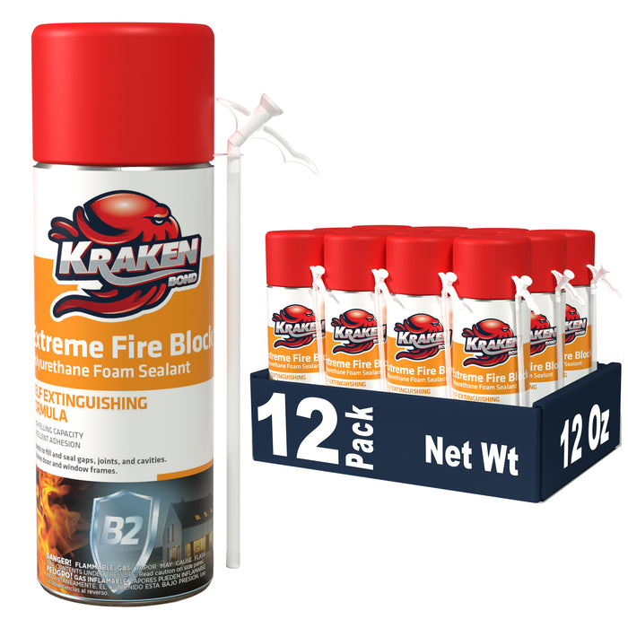 Kraken Bond Extreme Fire Block Polyurethane Straw Foam Sealant