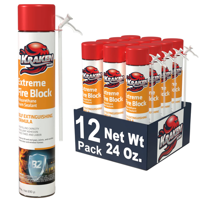 Kraken Bond Extreme Fire Block Polyurethane Straw Foam Sealant