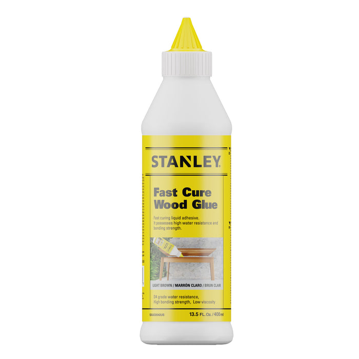 Stanley Fast Cure Wood Glue - D4 High Durability, 13.5oz