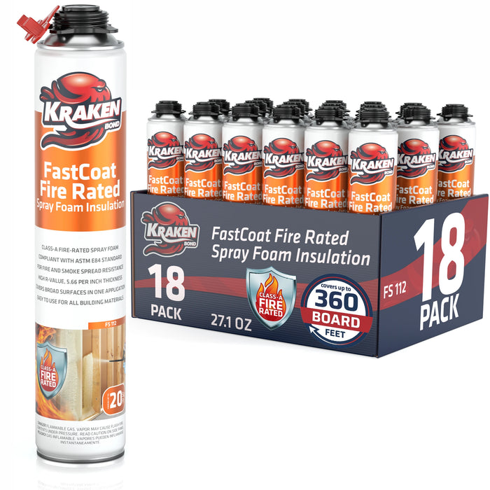 Kraken Bond FastCoat Insulation Spray Foam (Closed Cell Expanding Foam), Class A Fire Rated