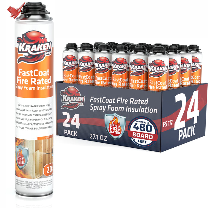 Kraken Bond FastCoat Insulation Spray Foam (Closed Cell Expanding Foam), Class A Fire Rated