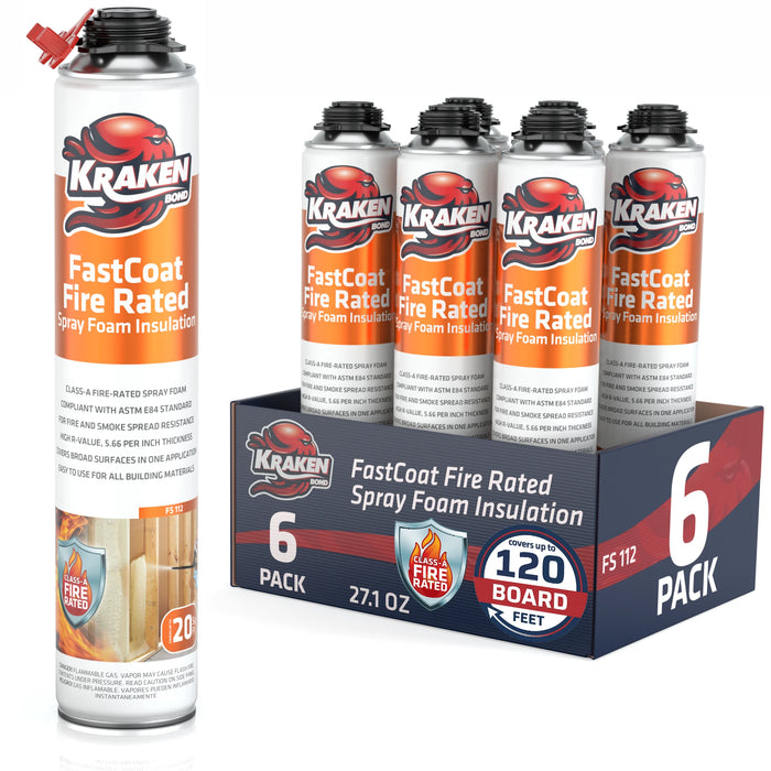 Kraken Bond FastCoat Insulation Spray Foam (Closed Cell Expanding Foam), Class A Fire Rated