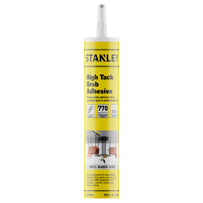 Stanley Hybrid Polymer High Tack Grab Adhesive - White, 9.8 fl oz