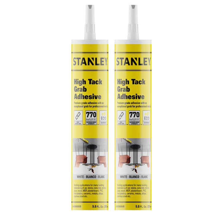 Stanley Hybrid Polymer High Tack Grab Adhesive - White, 9.8 fl oz