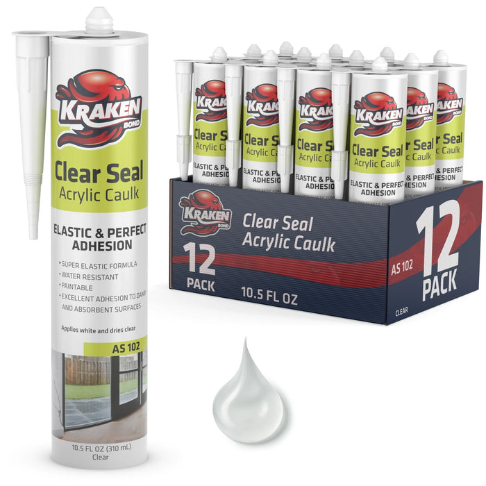 Kraken Bond Clear Seal Acrylic Caulk - 10.5 oz