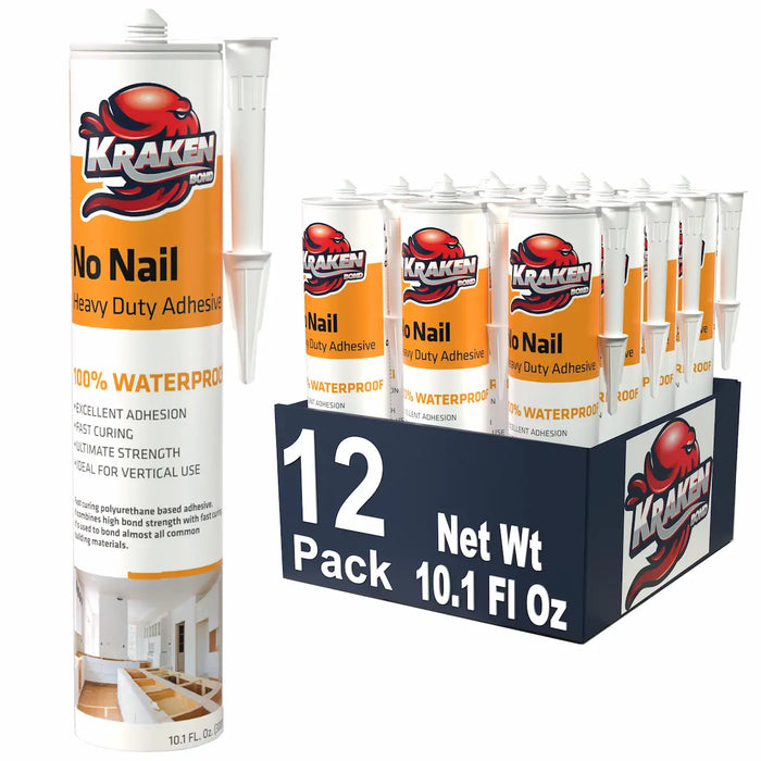 Kraken Bond Ultra Grab No Nail Heavy Duty Polyurethane Adhesive - Clear, 10.1 fl oz