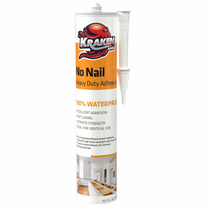 Kraken Bond Ultra Grab No Nail Heavy Duty Polyurethane Adhesive - Clear, 10.1 fl oz