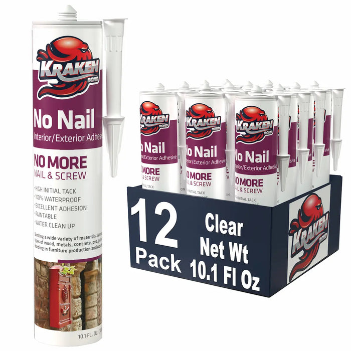 Kraken Bond No Nail Interior / Exterior Adhesive - 12 Tube