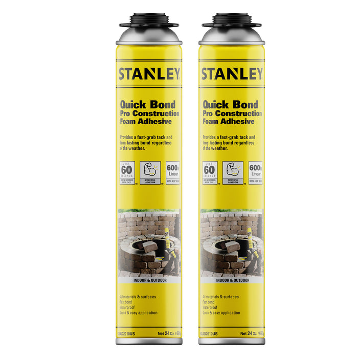 Stanley Quick Bond Pro Construction Gun Foam Adhesive, 24oz