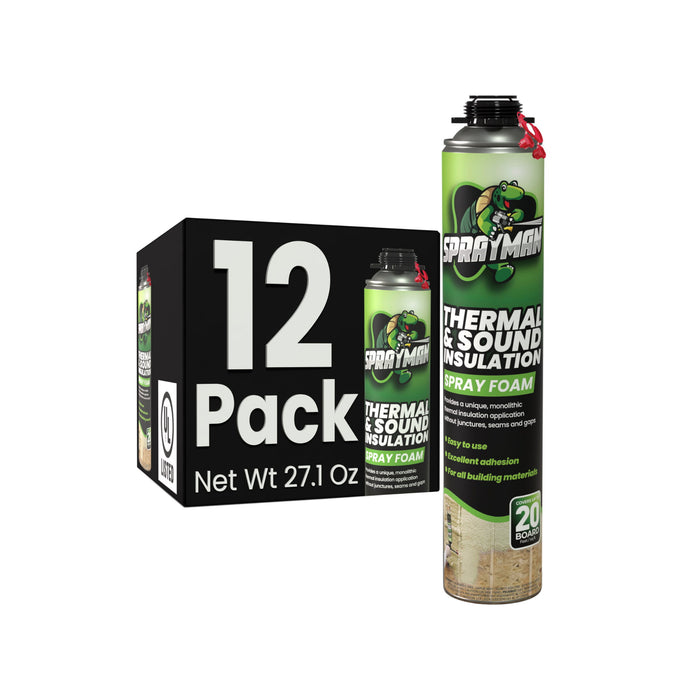 Sprayman Thermal & Sound Insulation Spray Foam - 12 Pack