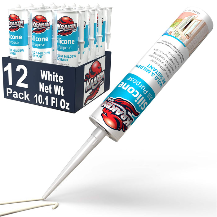 Kraken Bond All Purpose RTV Silicone - White - 12 Tube