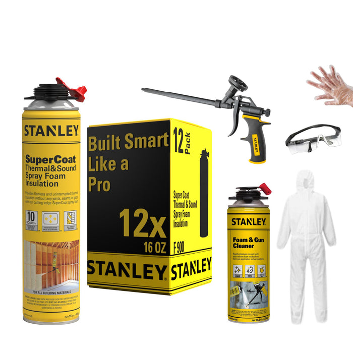 Stanley SuperCoat Spray Foam Insulation Wall & Cavity Foam (Closed Cell) - 16oz