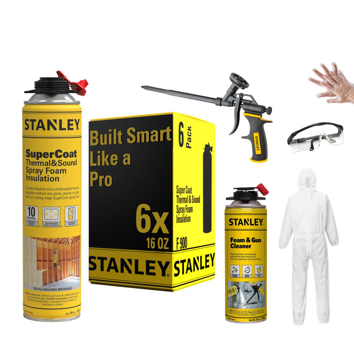 Stanley SuperCoat Spray Foam Insulation Wall & Cavity Foam (Closed Cell) - 16oz