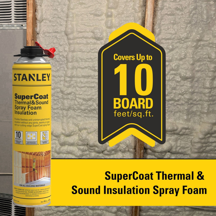 Stanley SuperCoat Spray Foam Insulation Wall & Cavity Foam (Closed Cell) - 16oz