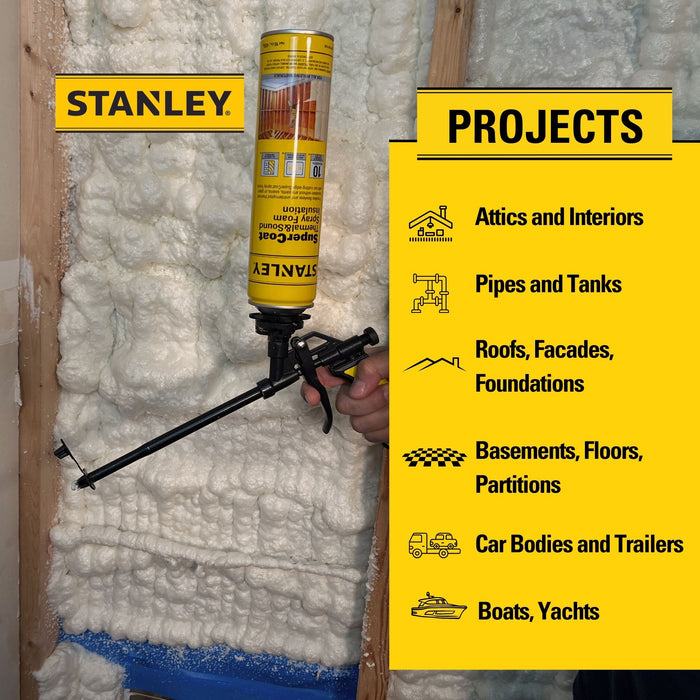 Stanley SuperCoat Spray Foam Insulation Wall & Cavity Foam (Closed Cell) - 16oz