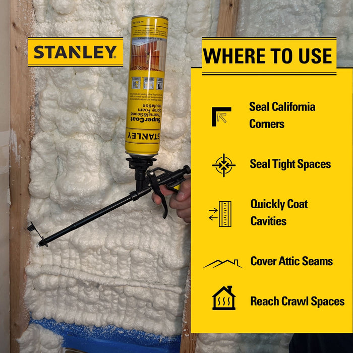 Stanley SuperCoat Spray Foam Insulation Wall & Cavity Foam (Closed Cell) - 16oz