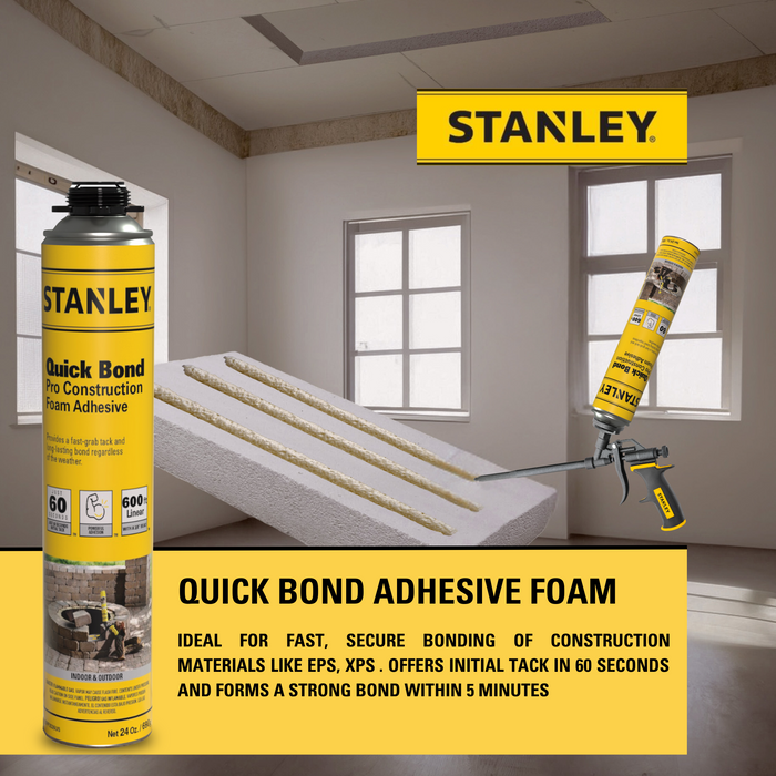 Stanley Quick Bond Pro Construction Gun Foam Adhesive, 24oz