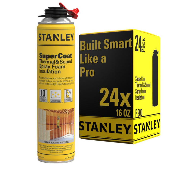 Stanley SuperCoat Spray Foam Insulation Wall & Cavity Foam (Closed Cell) - 16oz