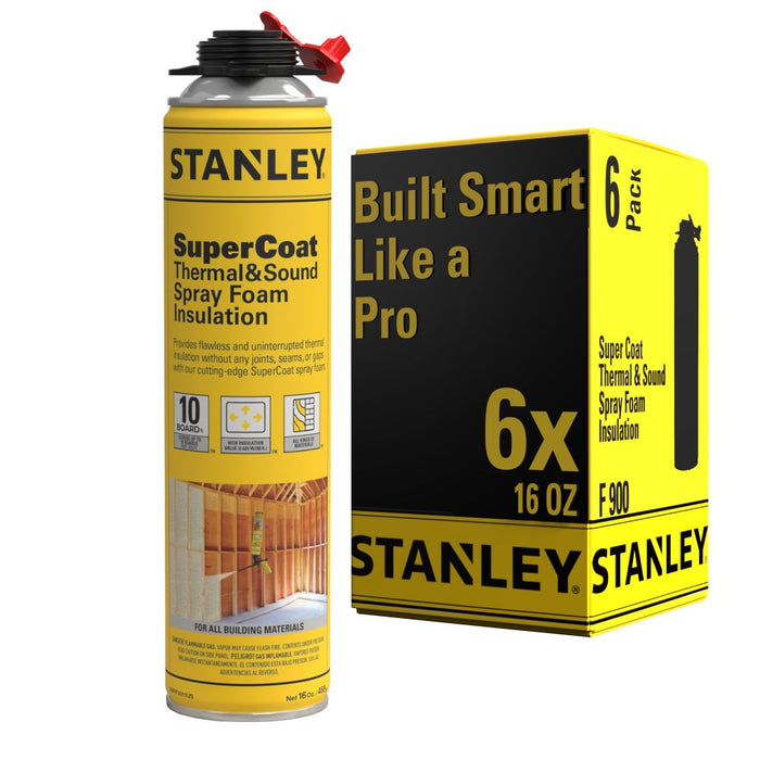 Stanley SuperCoat Spray Foam Insulation Wall & Cavity Foam (Closed Cell) - 16oz