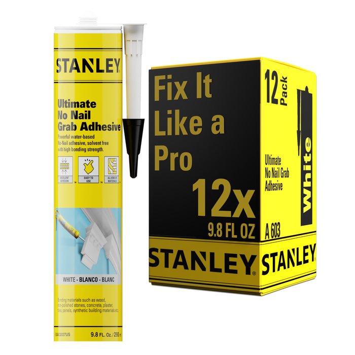 Stanley Ultimate No Nail Grab Adhesive - White, 9.8 fl oz