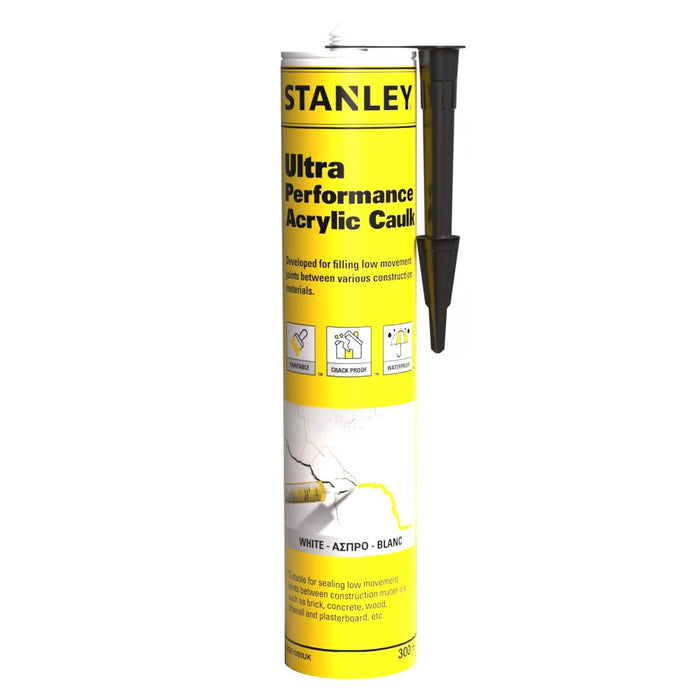 Stanley Ultra Performance Acrylic Caulk - White, 10.1 fl oz