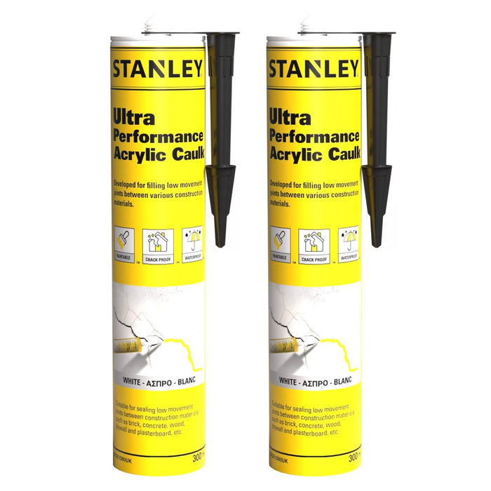 Stanley Ultra Performance Acrylic Caulk - White, 10.1 fl oz