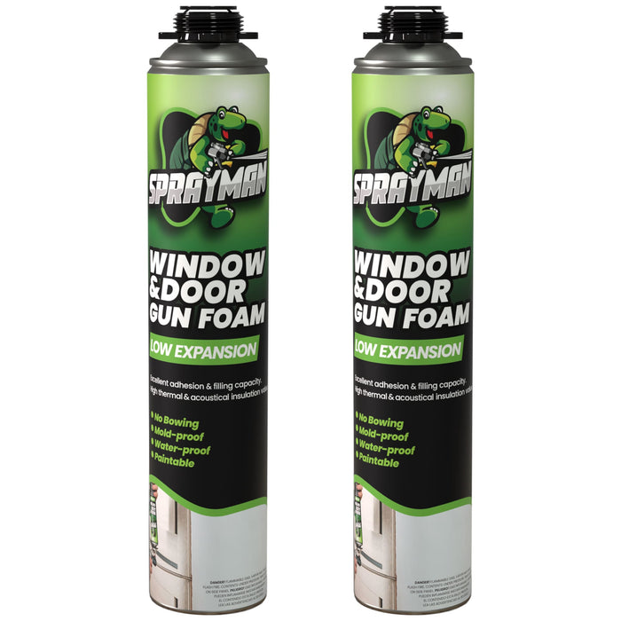 Sprayman Window & Door Low Expansion Spray Foam - 2 Pack