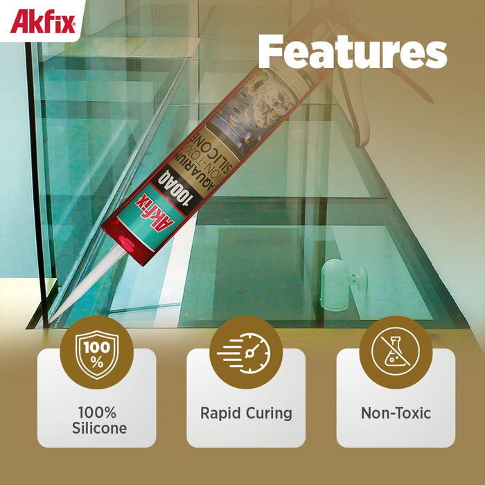 Akfix 100AQ Aquarium Silicone Sealant - 10.1 fl oz