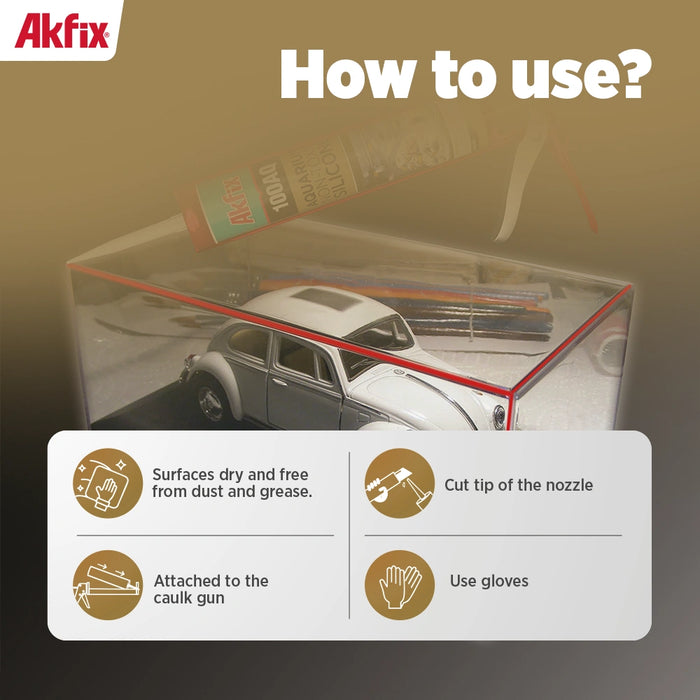Akfix 100AQ Aquarium Silicone Sealant - 10.1 fl oz