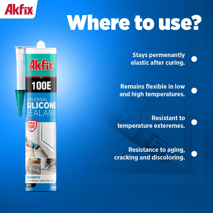 Akfix 100E Universal Silicone Sealant - 10.1 fl oz